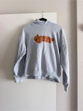 Snidel Light Blue Pullover Hoodie with Orange Logo